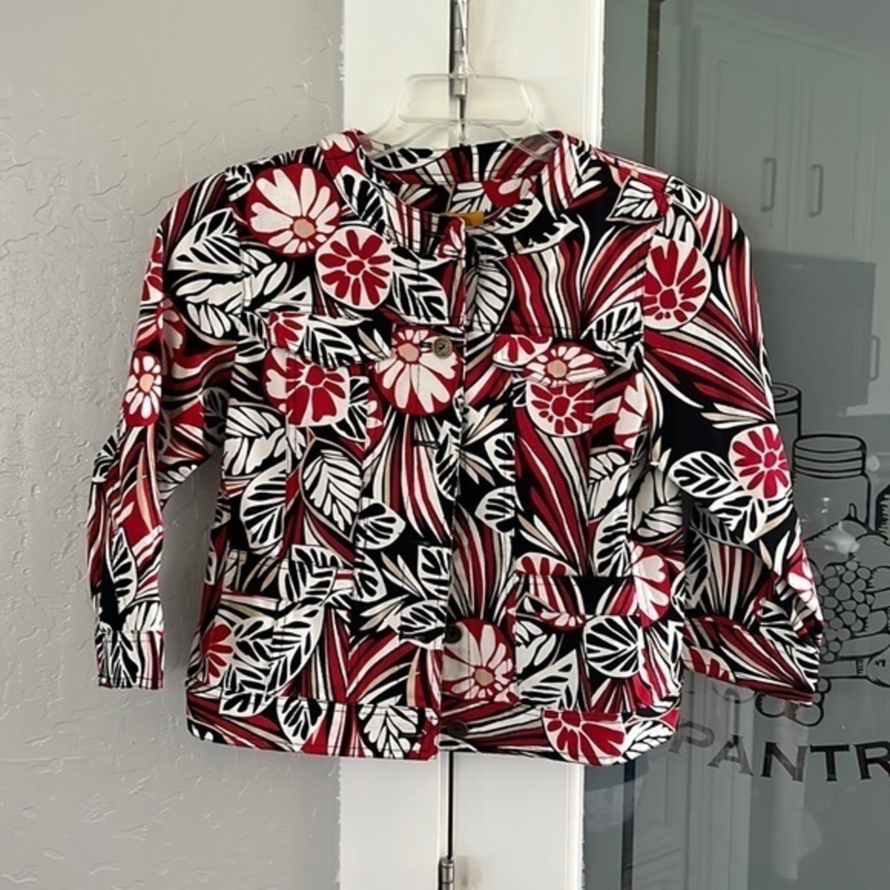 Ruby Rd. Printed Denim Jacket
